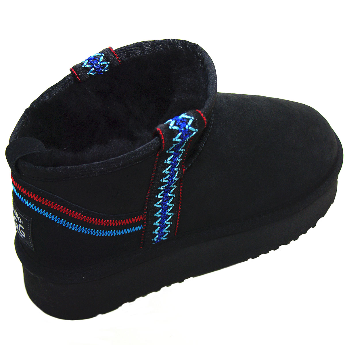 Boho Mini Platform Ugg Boots – Black