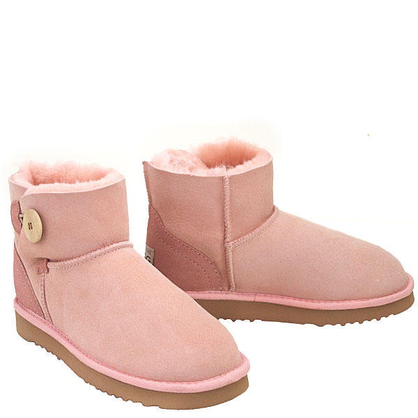 Playful Pop Pink One Button Mini Ugg Boots Made in Australia