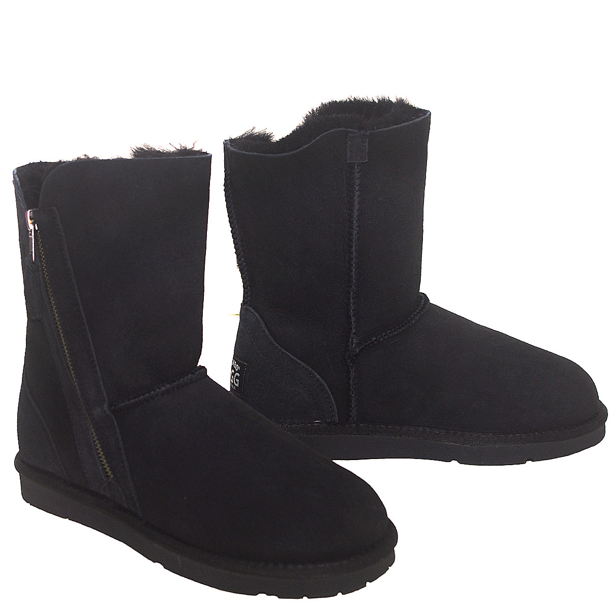 Zip Ugg Boots Black}