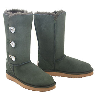 Crystal Button Wraps Ugg Boots Khaki