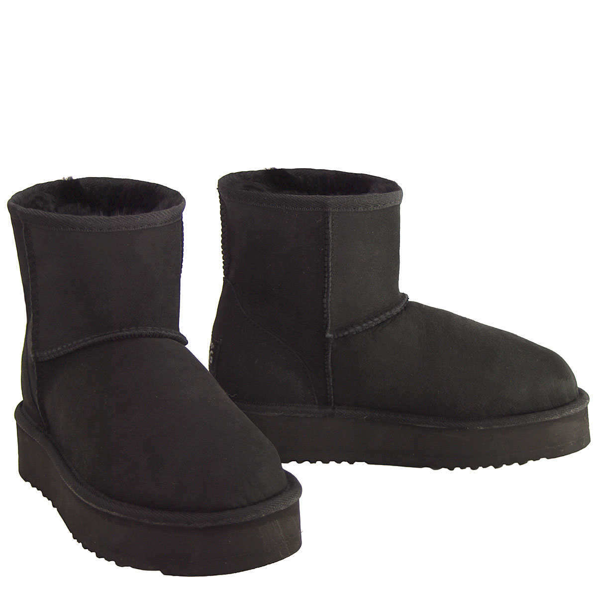 Deluxe Platform Mini Ugg Boots - Black