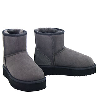 Deluxe Platform Mini Ugg Boots - Grey