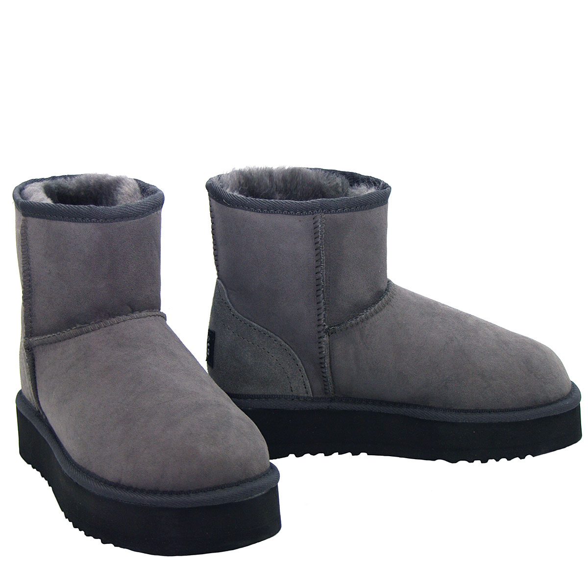 Deluxe Platform Mini Ugg Boots - Grey