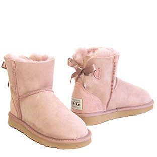 Mini Metro Bow Ugg Boots - Pink