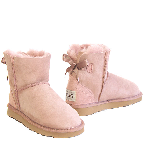 Mini Metro Bow Ugg Boots - Pink