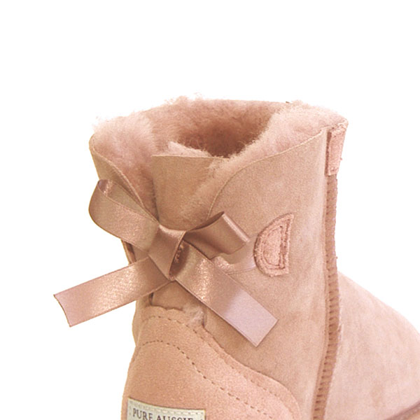 Mini Metro Bow Ugg Boots - Pink