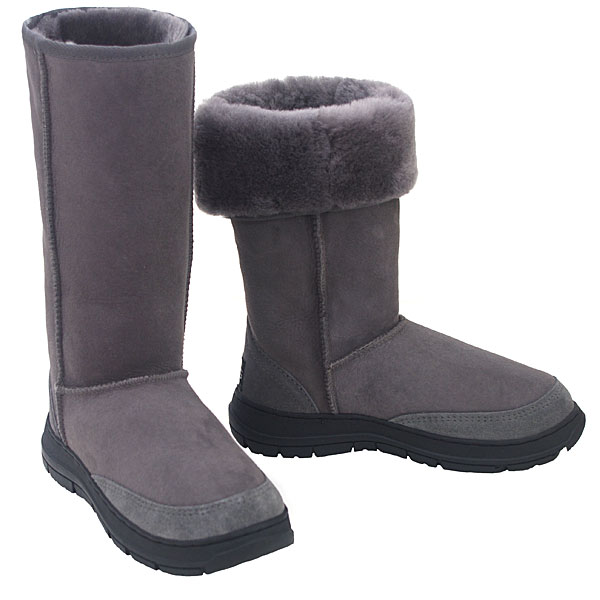 Grey tall ugg boots best sale