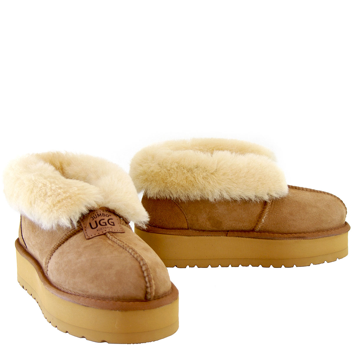 Platform Aussie Sheepskin Slippers - Chestnut