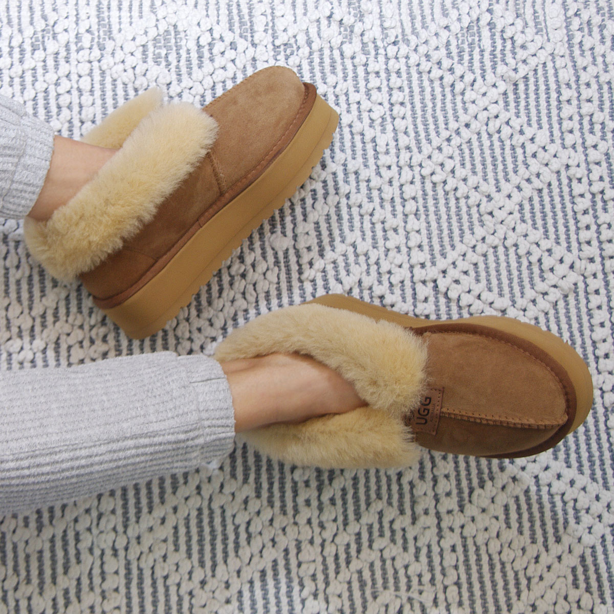 Platform Aussie Sheepskin Slippers - Chestnut