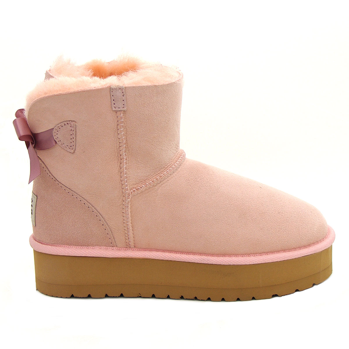 Platform Mini Bow Ugg Boots - Pink