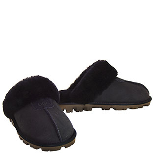 Luxe Ridge Sheepskin Scuffs Black