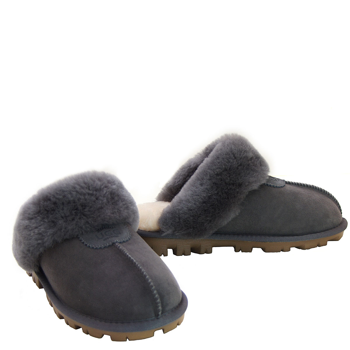 Luxe Ridge Sheepskin Scuffs Grey