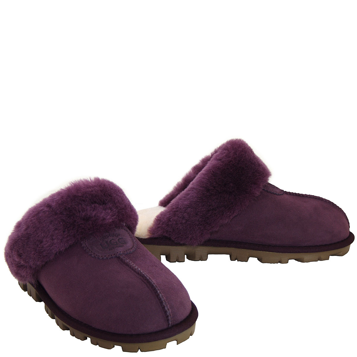 Luxe Ridge Sheepskin Scuffs Plum