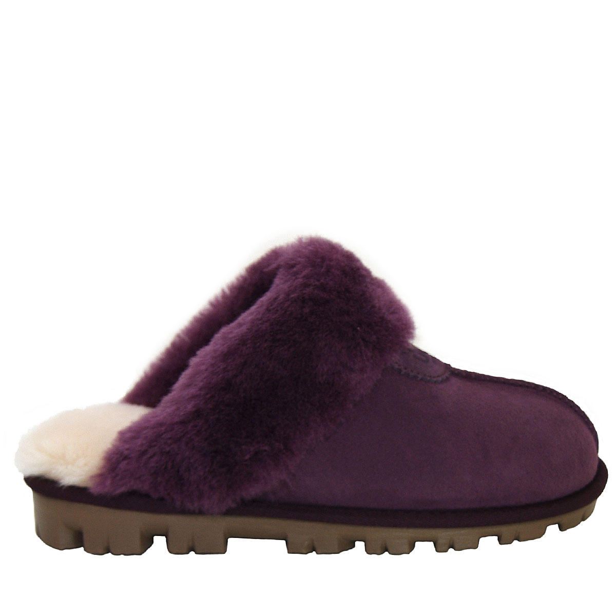 Luxe Ridge Sheepskin Scuffs Plum