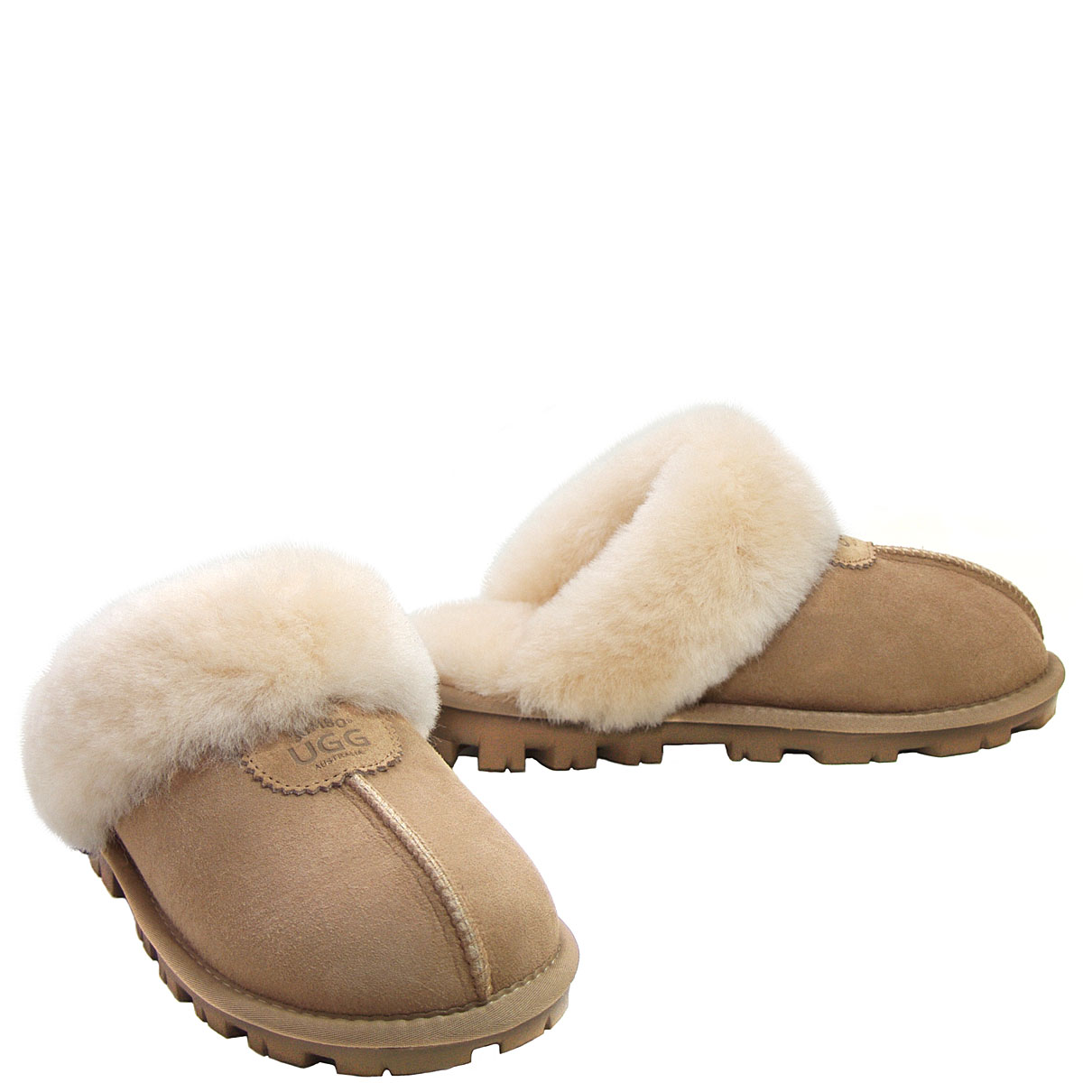 Luxe Ridge Sheepskin Scuffs Sand