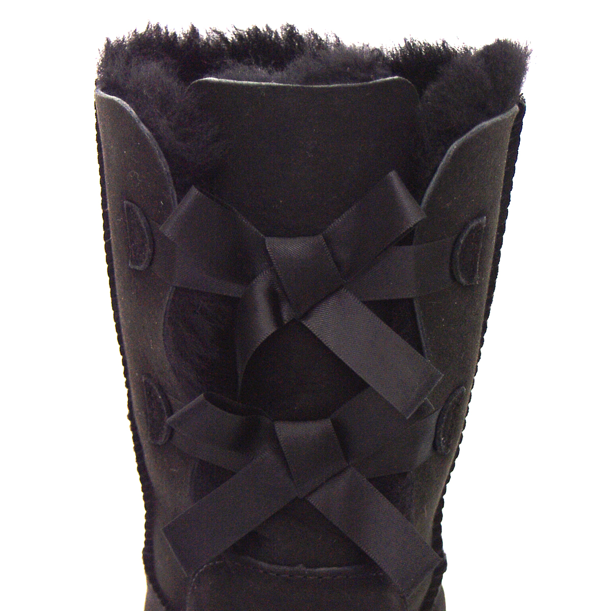 Short Metro Bow Ugg Boots - Black