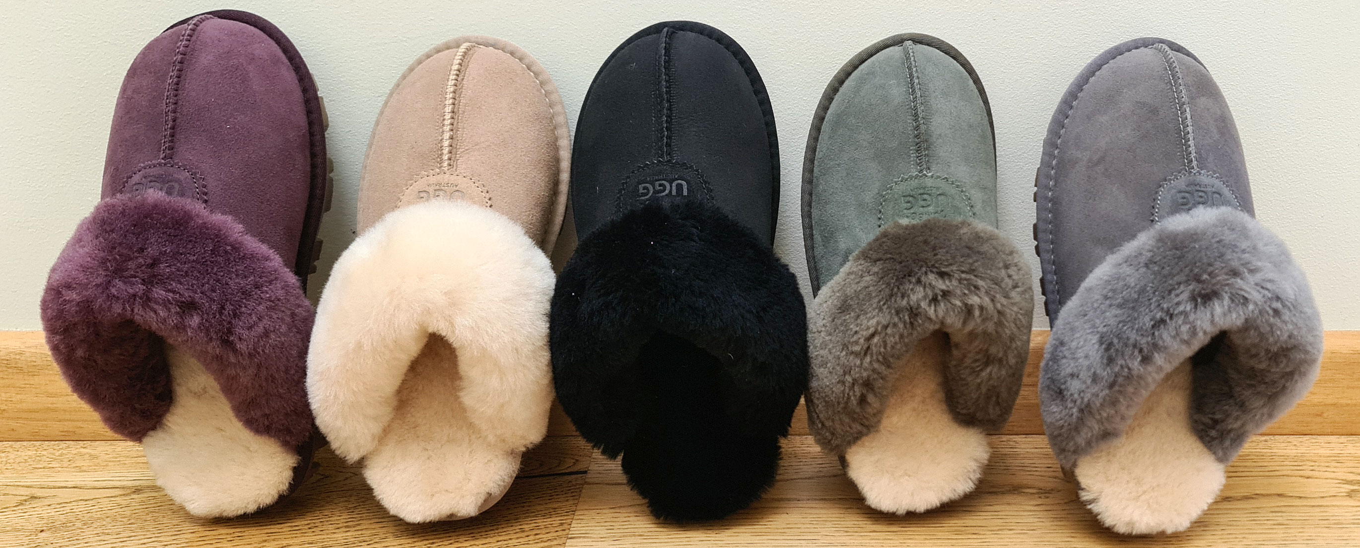 Discover Luxe Ridge Sheepskin Scuffs in 6 luxurious colors