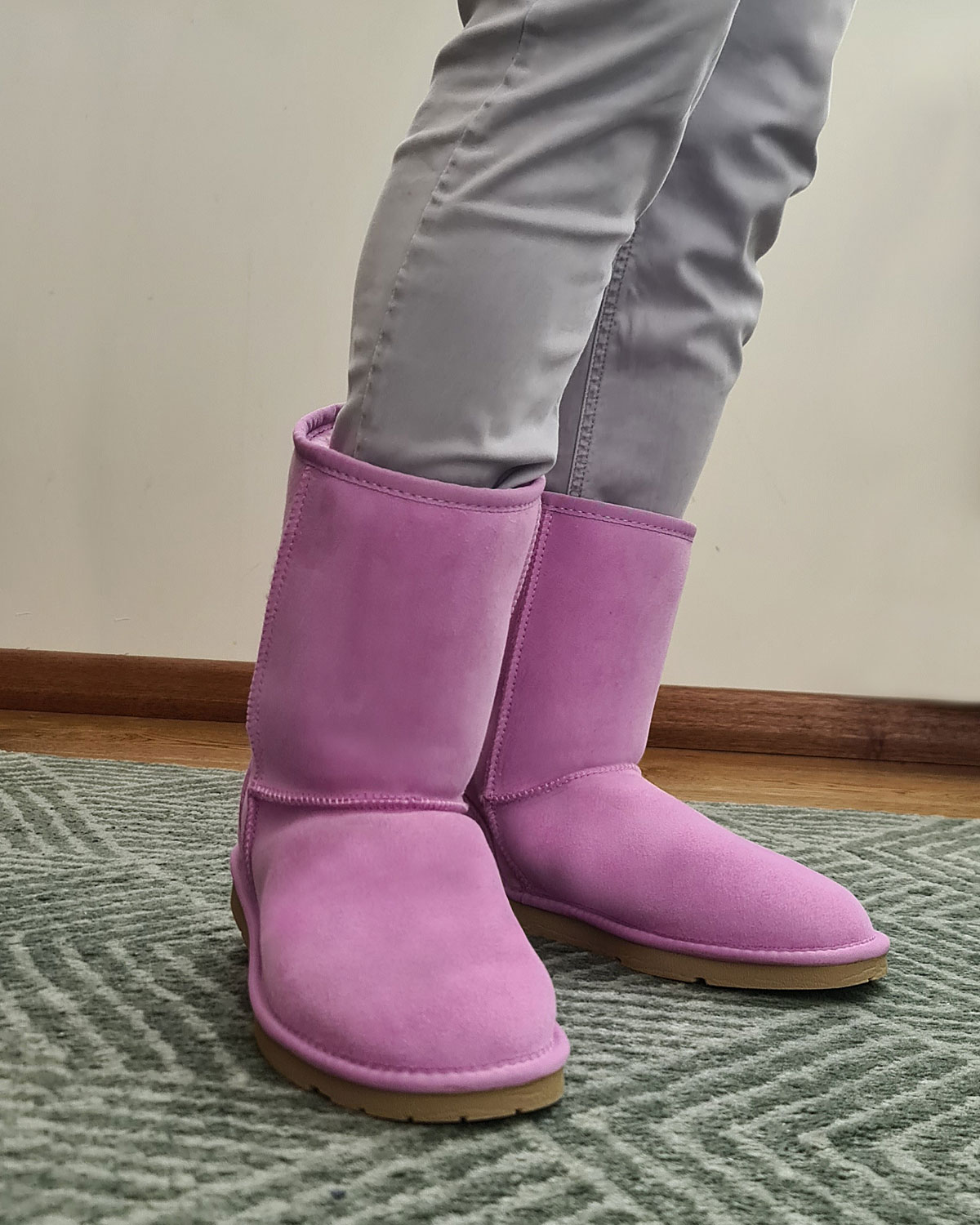  Orchid Ugg Boots perfect with Grey pants