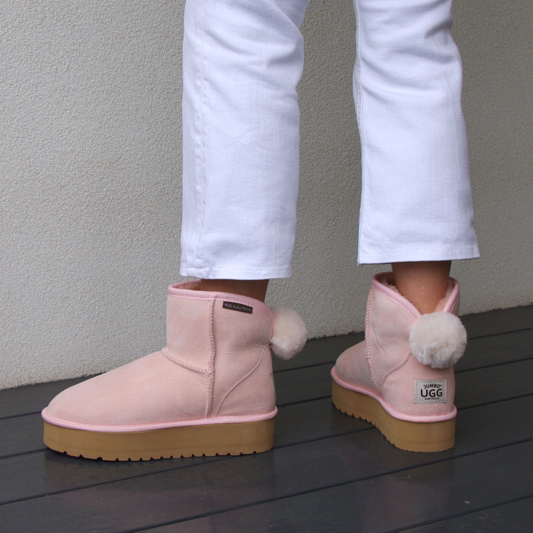 Adorable Pink Bunny Mini Ugg Boots